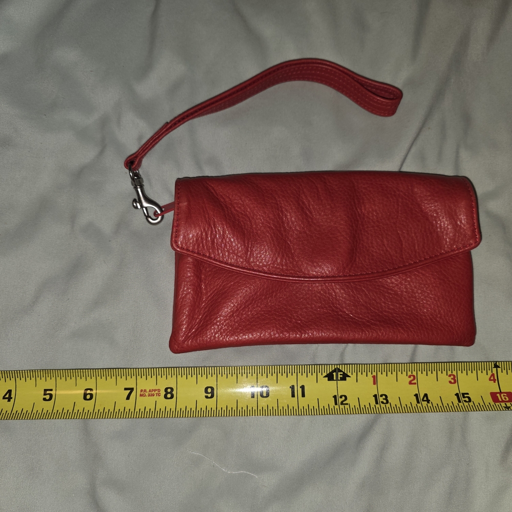 Red Leather Wristlet